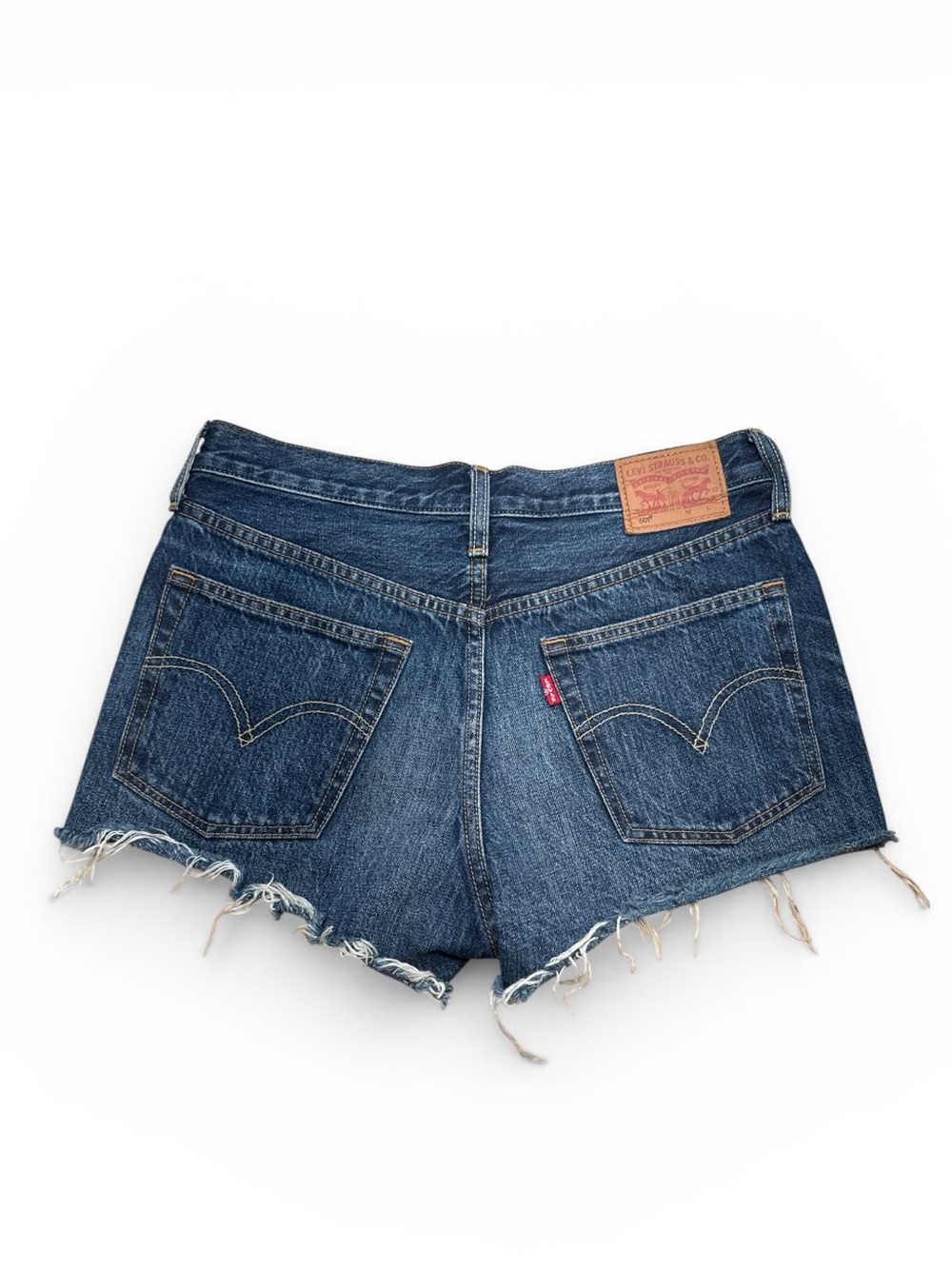 Levi's Blue Denim Raw-Hem Cutoff Shorts 27